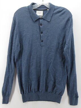 Billy Reid Sweater Medium Extra Fine Merino Wool Polo Pullover Italy *